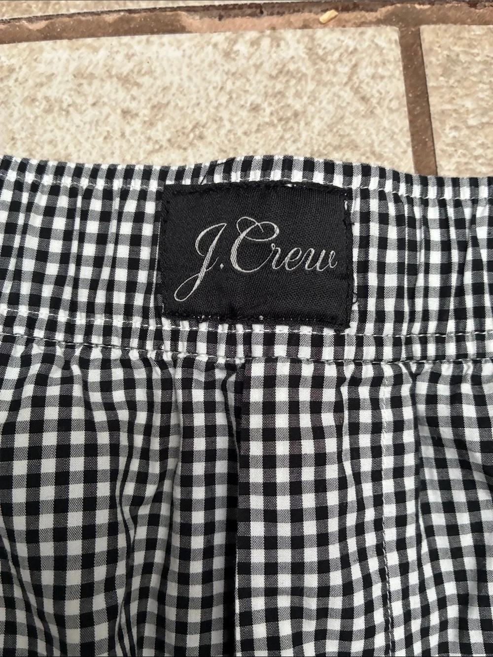 J. Crew Black and White Gingham Boxer Shorts